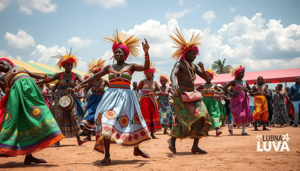Image of the Luba Festival in Mbuji-Mayi, showcasing traditional dances and music performances.