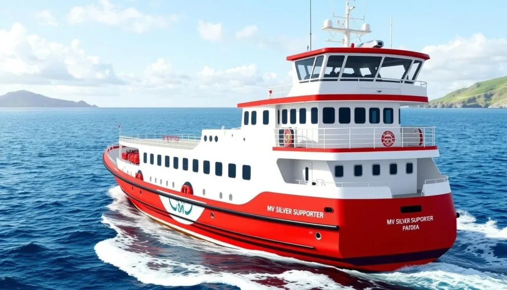 Image of the MV Silver Supporter, Pitcairn's dedicated passenger/supply vessel