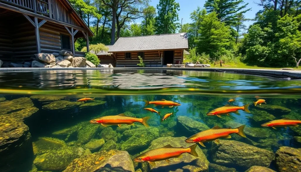 Image of the Montauk State Park trout hatchery