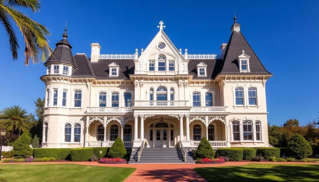 Image of the Original Governor's Mansion, a grand Queen Anne-style house with intricate details and beautifully manicured lawns.