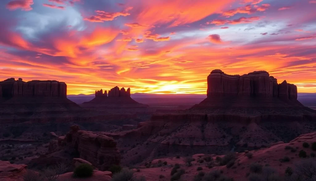 Image of the Rimrocks at sunset