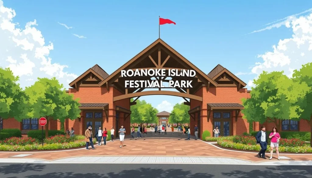 Image of the Roanoke Island Festival Park entrance
