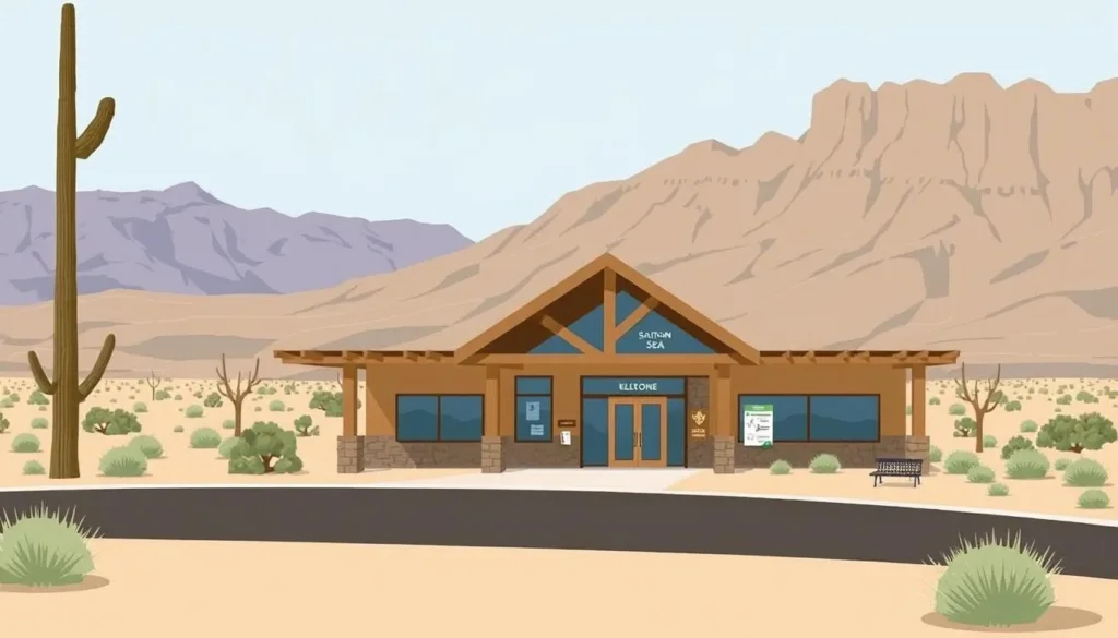 Image of the Salton Sea State Recreation Area's entrance or visitor center