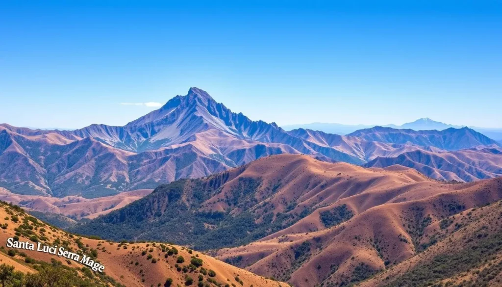 Image of the Santa Lucia Range's rugged terrain and Junipero Serra Peak