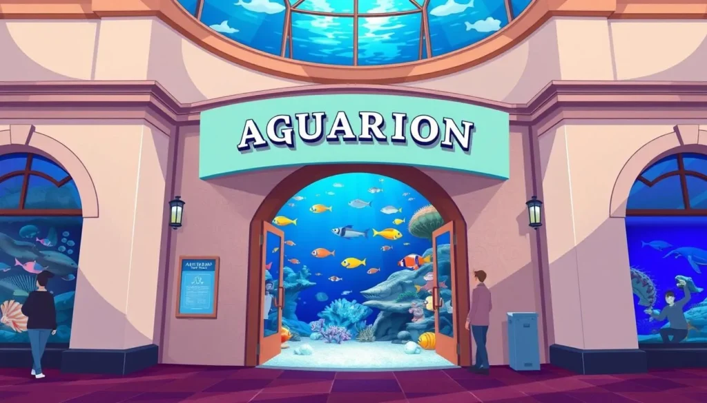 Image of the Seaside Aquarium's main entrance or a notable exhibit
