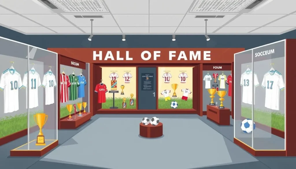 Image of the Soccer Museum's Hall of Fame or a notable exhibit