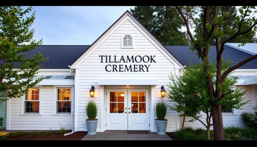 Image of the Tillamook Creamery exterior with a welcoming entrance
