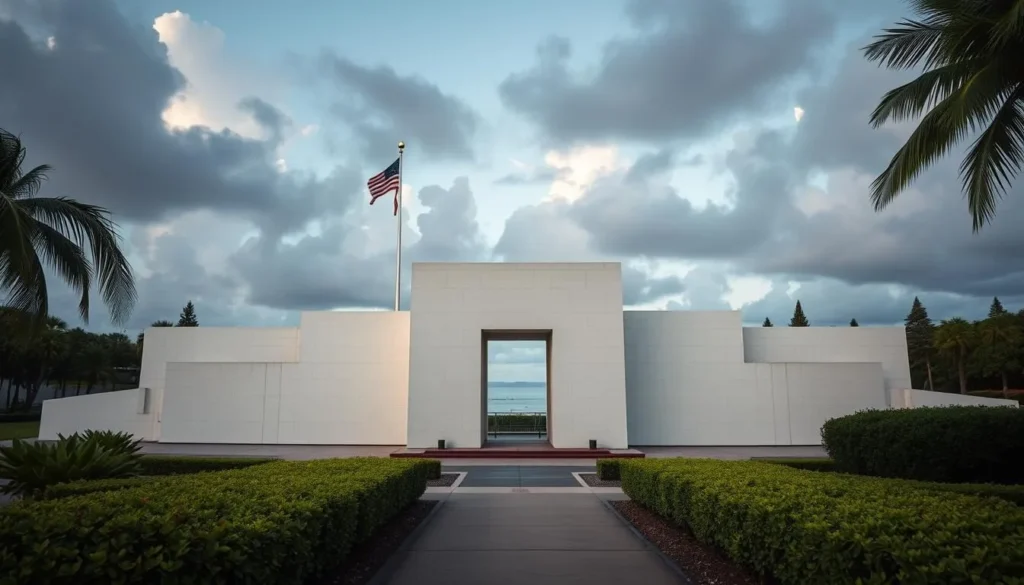 Image of the USS Arizona Memorial at Pearl Harbor