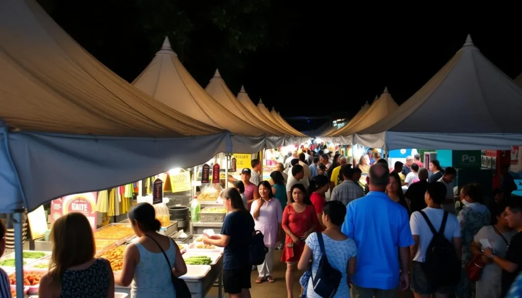 Image of the White Tent Food Market in Kampot.