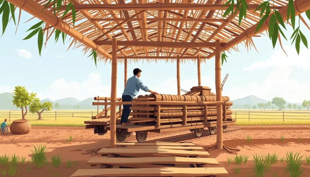 Image of the bamboo train in Battambang, Cambodia