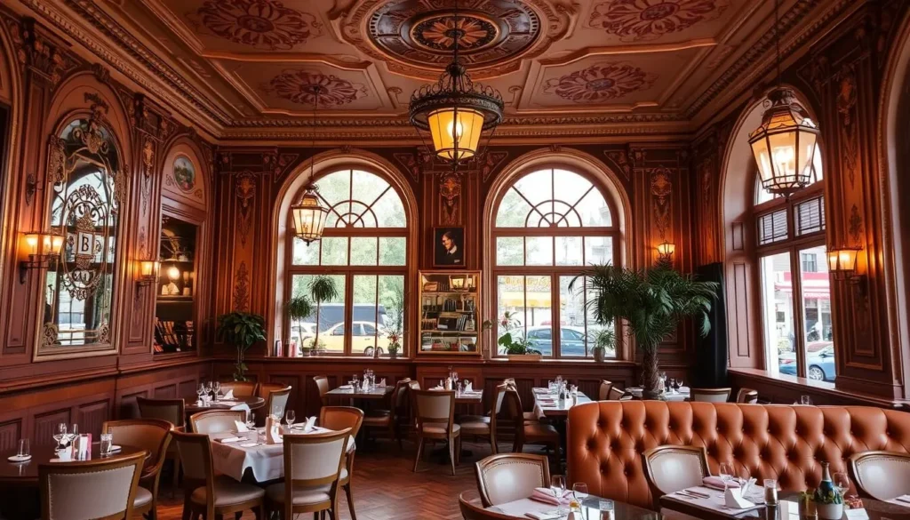 Image of the beautifully decorated interior of Café Belle Epoque