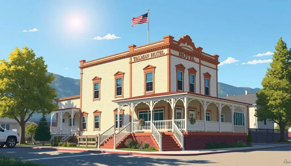 Image of the historic Tallman Hotel in Upper Lake, California