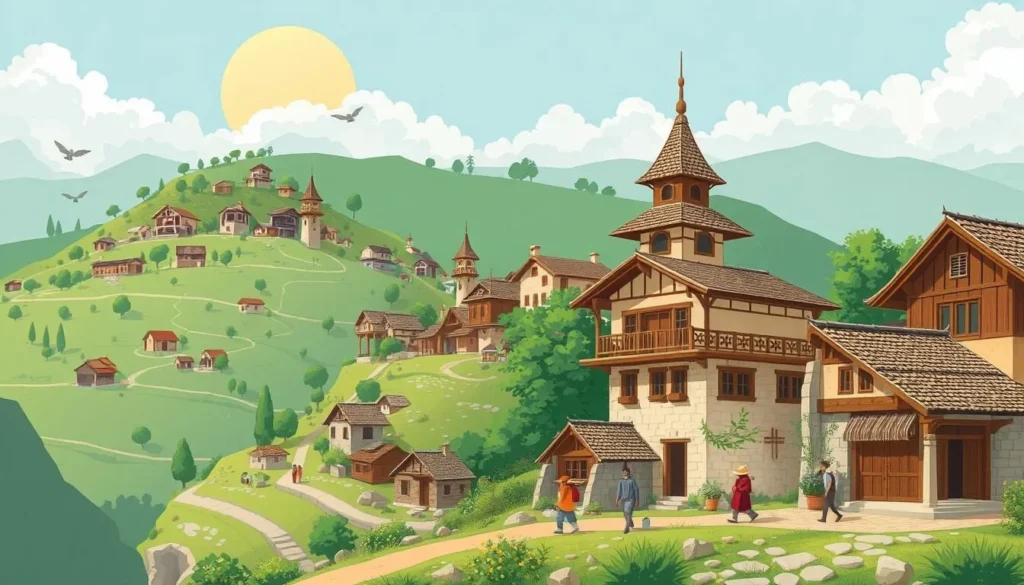 Image of traditional villages around Man