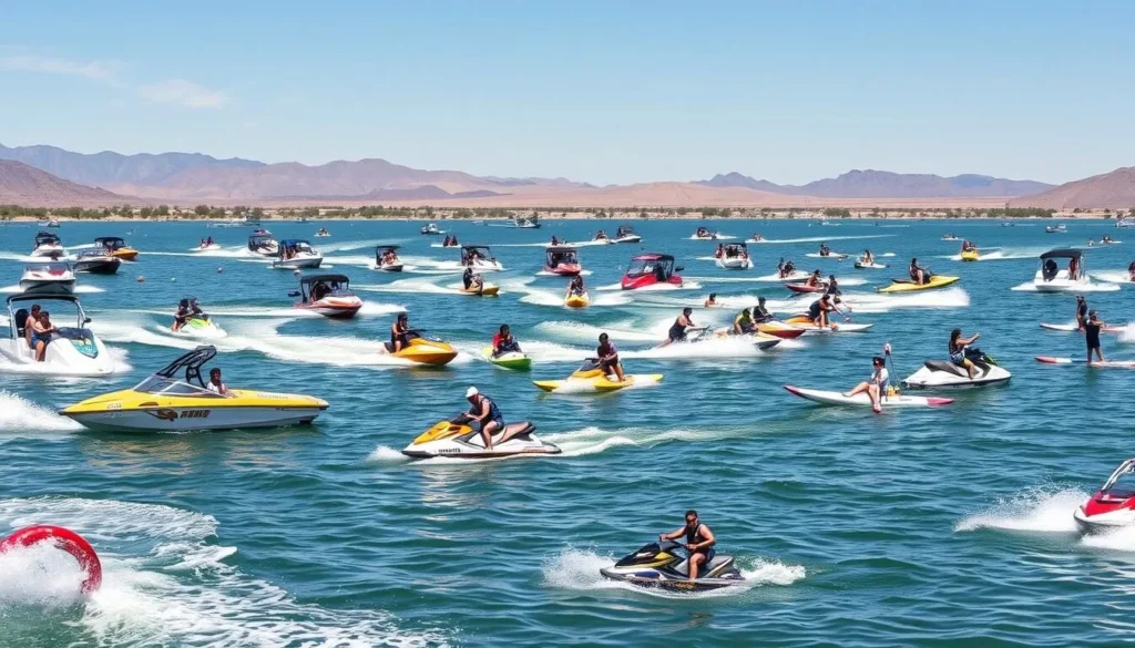 Image of various water sports activities at Lake Mead