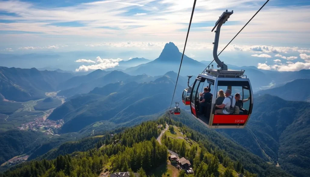 Imagine a cable car tour that takes you on a thrilling ride to altitudes of over 3,000 meters, offering breathtaking views of Dom and the surrounding peaks.