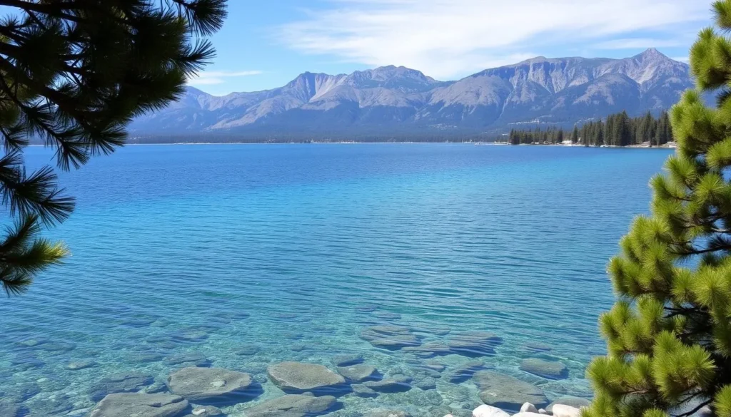 Imagine a day trip to crystal-clear Lake Tahoe, surrounded by the Sierra Nevada mountains.