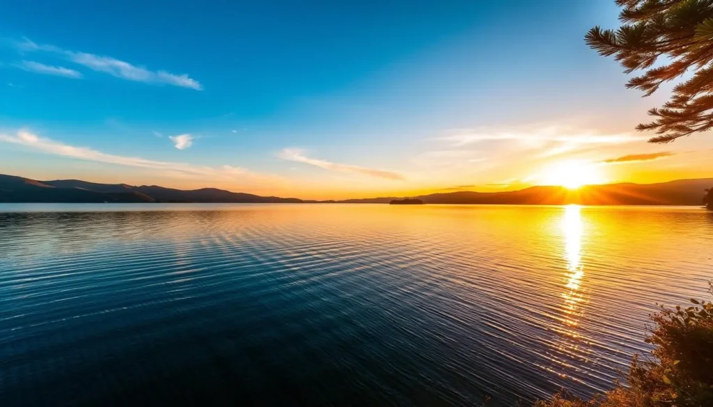 Imagine capturing the perfect sunrise over the lake