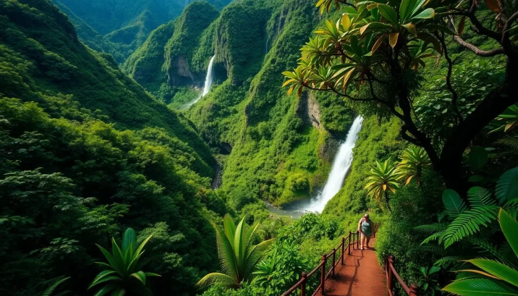 Imagine hiking through the lush valleys of the Marquesas Islands, surrounded by dense rainforests and the sound of cascading waterfalls.