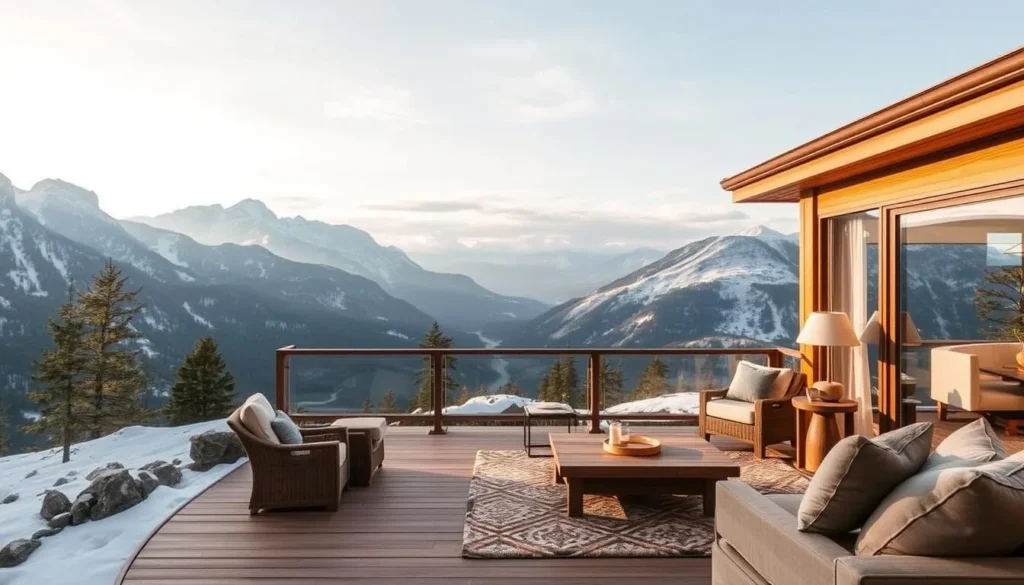 Imagine rejuvenating in a serene alpine setting with breathtaking mountain views.