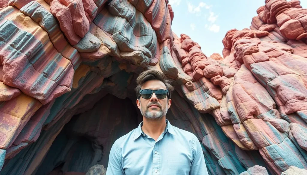Imagine standing in front of a surreal rock structure that seems to belong to another world.