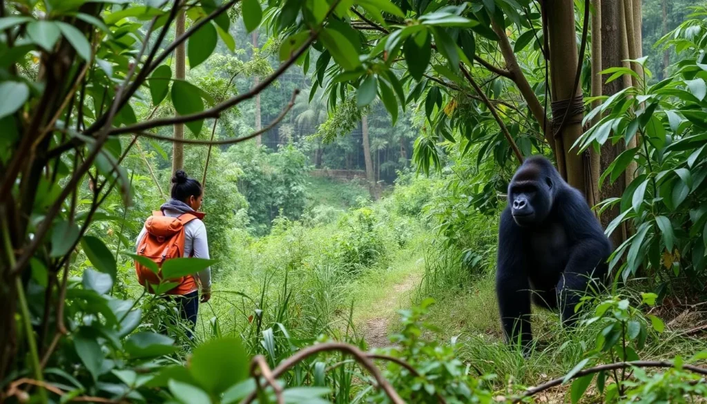 Imagine trekking through the lush rainforests of Virunga National Park, surrounded by the sounds of nature, as you make your way to observe majestic mountain gorillas in their natural habitat.