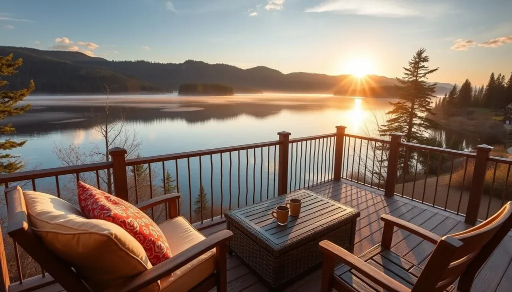 Imagine waking up to serene lake views and enjoying your morning coffee on a private deck.
