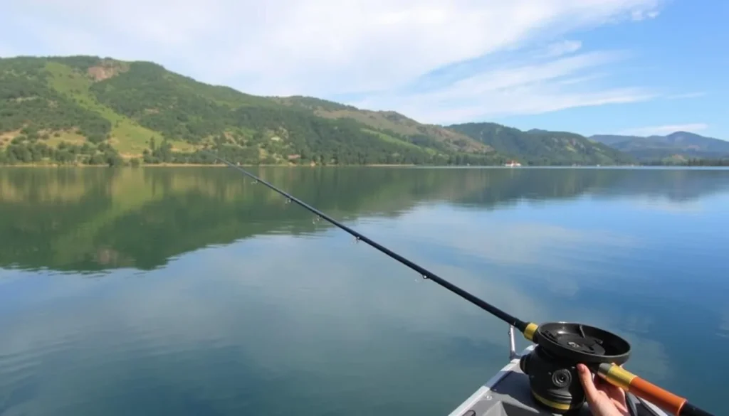 Imagine yourself fishing in the serene waters of Lake Nacimiento, surrounded by picturesque landscapes.