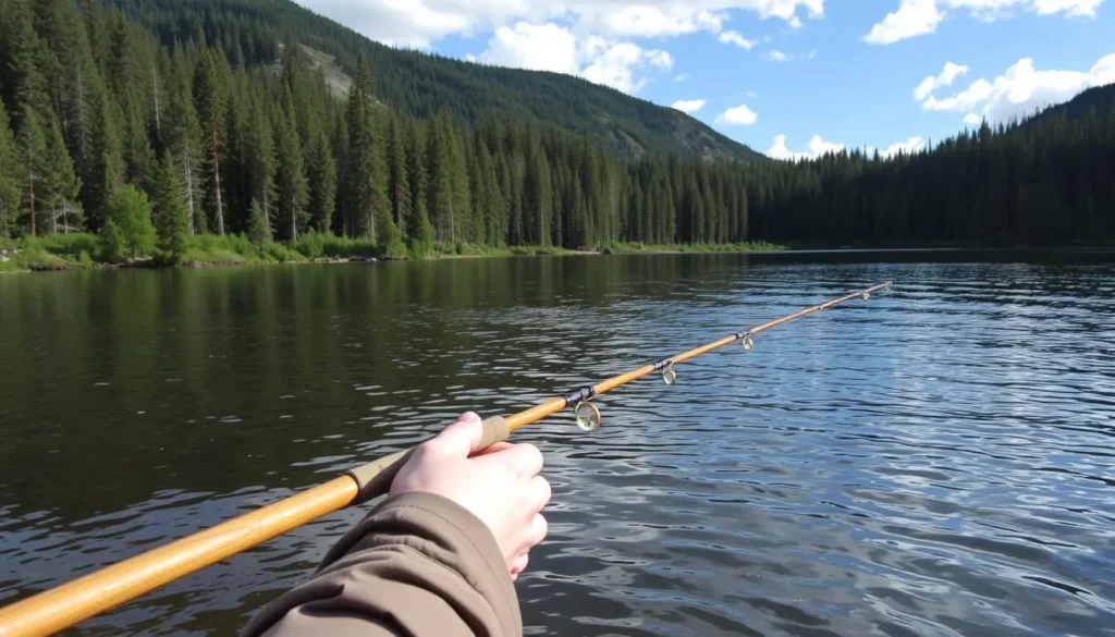 Imagine yourself surrounded by the serene landscapes of Goose Lake, fly rod in hand, waiting for a bite.