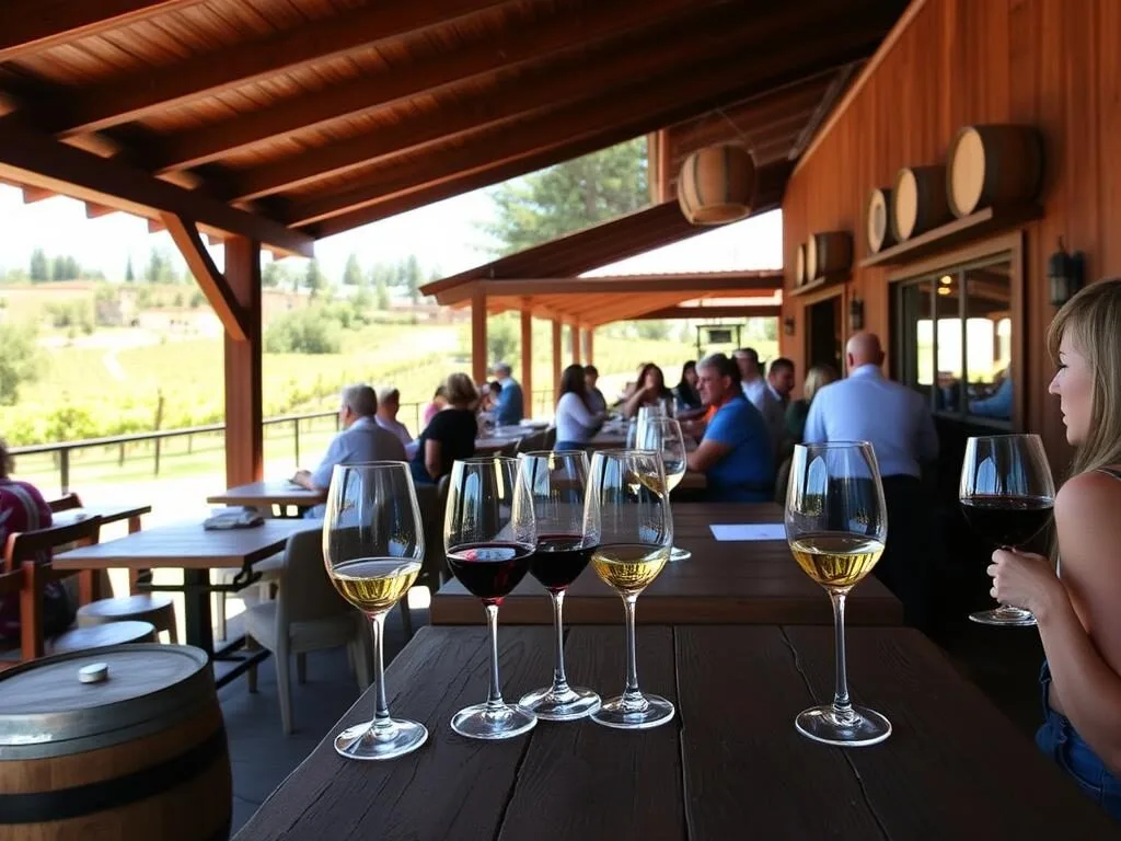 Inner Sanctum Cellars wine tasting area with vineyard views and outdoor seating Inner Sanctum Cellars wine tasting area with vineyard views and outdoor seating