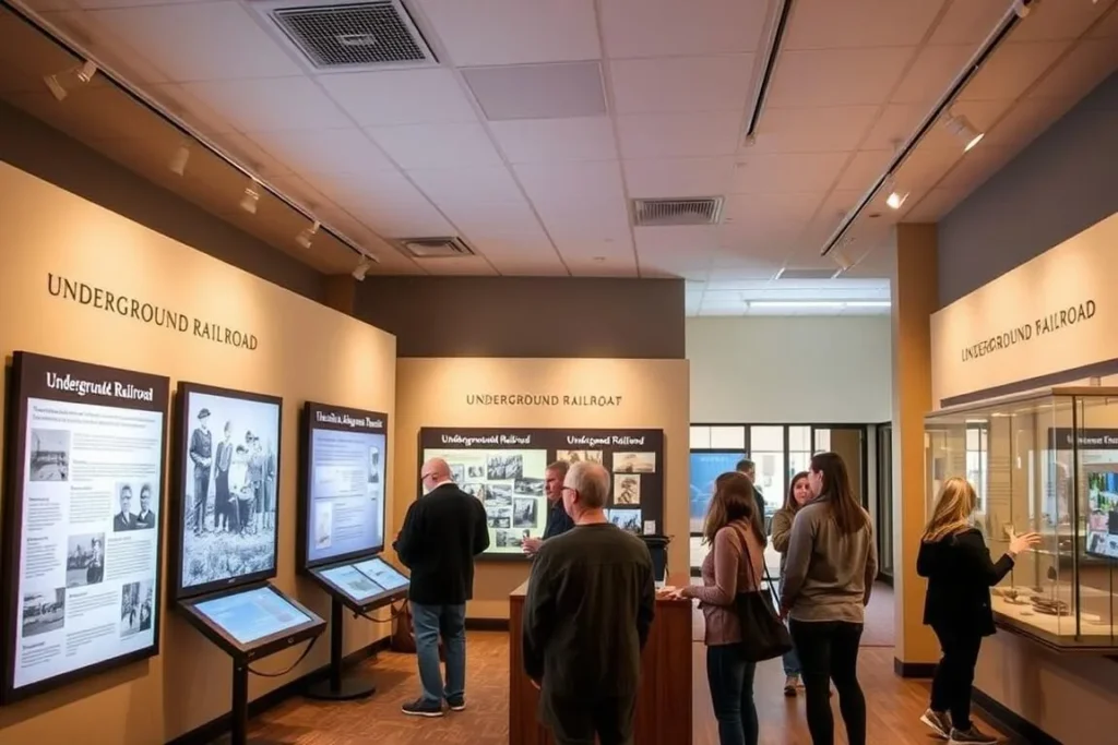 Interactive exhibit at the Niagara Falls Underground Railroad Heritage Center Interactive exhibit at the Niagara Falls Underground Railroad Heritage Center