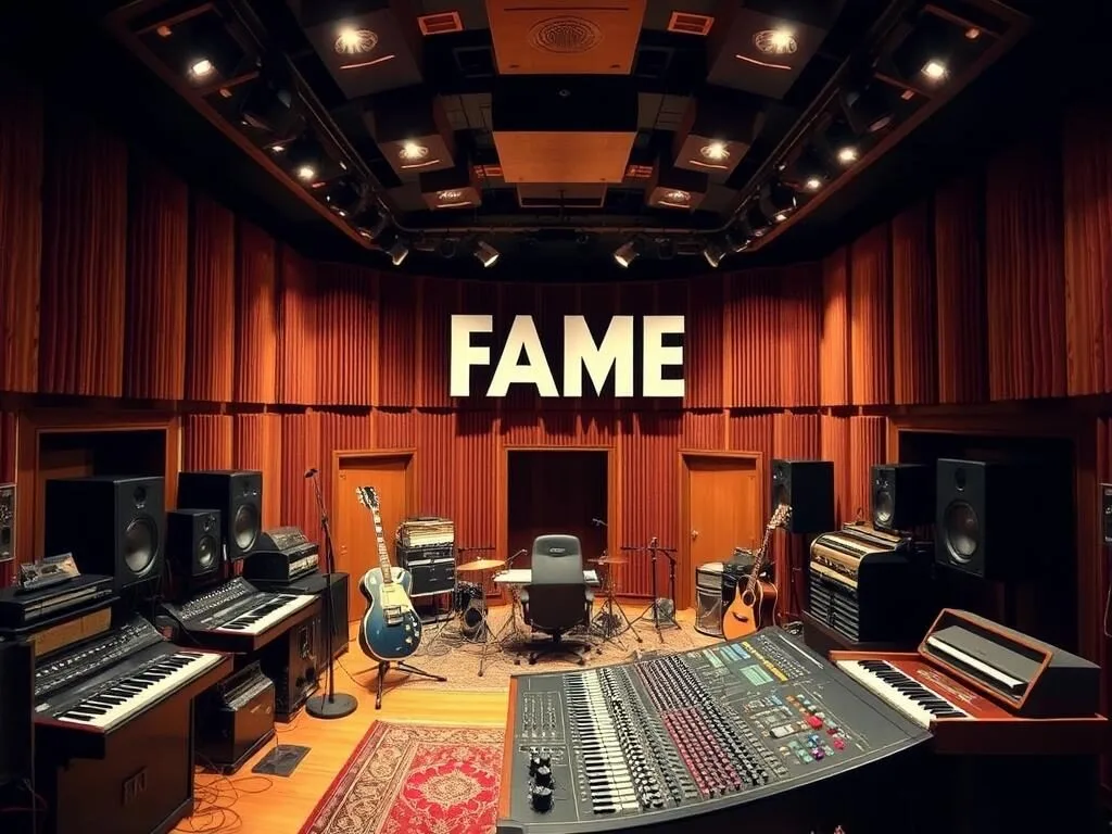 Interior of FAME Studios in Muscle Shoals with vintage recording equipment Interior of FAME Studios in Muscle Shoals with vintage recording equipment