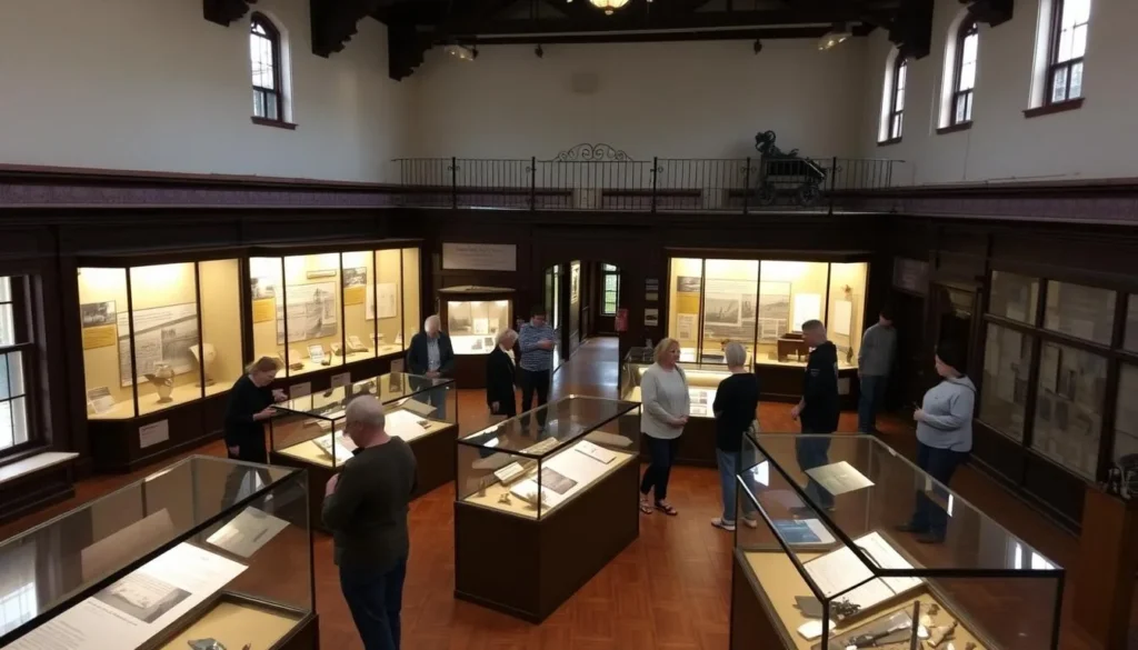 Interior of Porter County Museum (Poco Muse) showing historical exhibits Interior of Porter County Museum (Poco Muse) showing historical exhibits