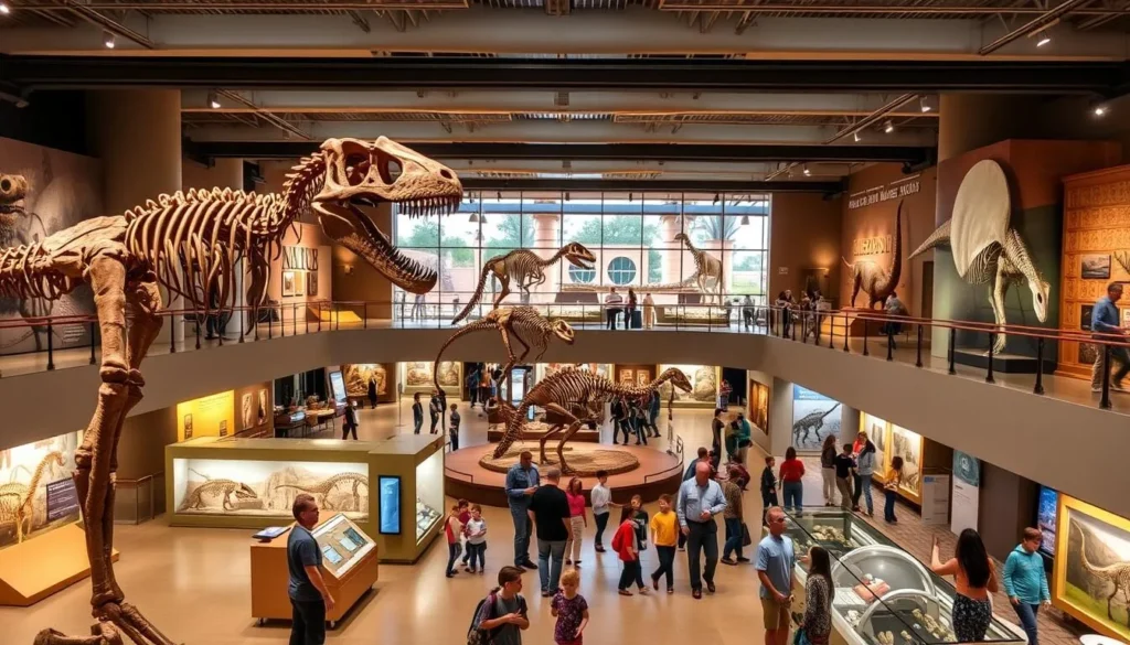 Interior of the Arizona Museum of Natural History in Mesa with dinosaur exhibits Interior of the Arizona Museum of Natural History in Mesa with dinosaur exhibits