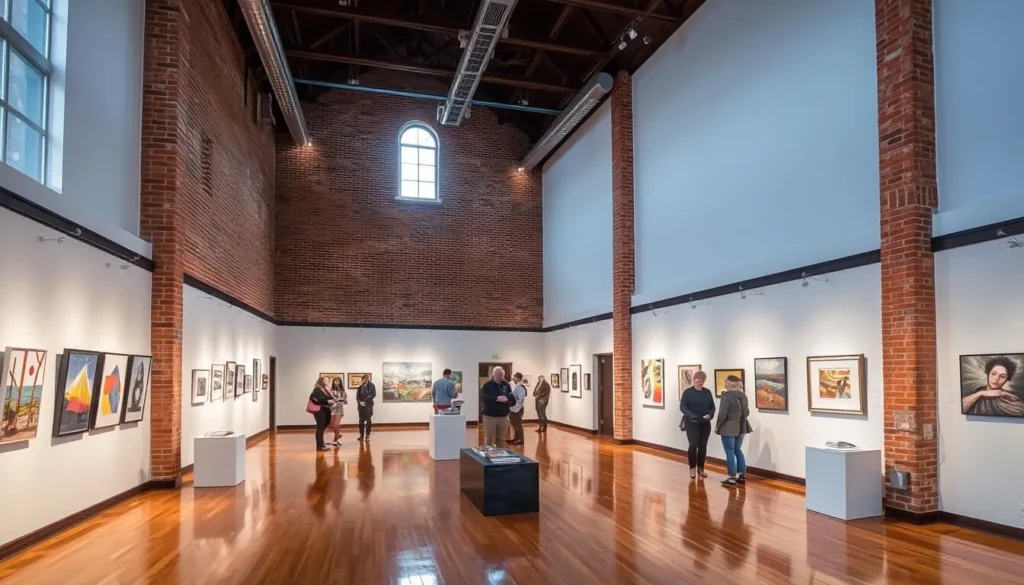 Interior of the Gadsden Arts Center showing gallery space and artwork Interior of the Gadsden Arts Center showing gallery space and artwork