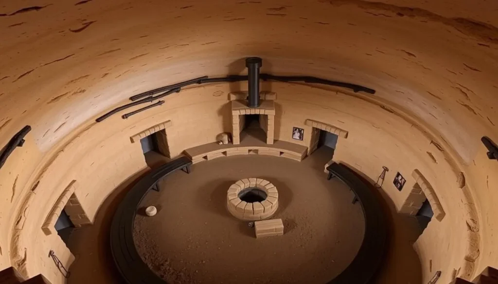 Interior view of a reconstructed kiva at Bandelier National Monument Interior view of a reconstructed kiva at Bandelier National Monument