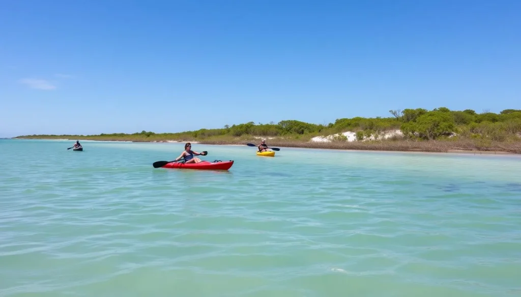 Kayaking on a coastal dune lake in Walton County Florida