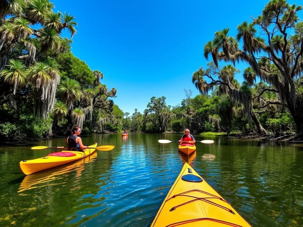 Kayaking on the Dixie Blueway Trails in Dixie County Florida Kayaking on the Dixie Blueway Trails in Dixie County Florida