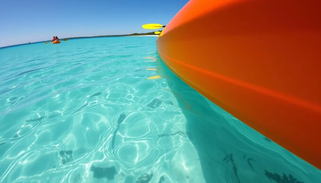 Kayaking on the crystal clear waters of Grand Traverse Bay in Traverse City Michigan Kayaking on the crystal clear waters of Grand Traverse Bay in Traverse City Michigan