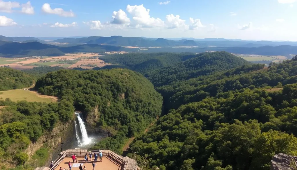 Kundelungu National Park, a vast national park with savannahs, forests, and waterfalls, perfect for hiking and wildlife viewing.