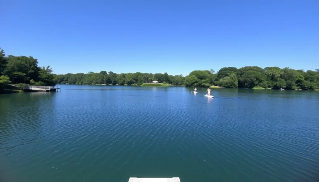 Lake Butler in Union County Florida with people paddleboarding Lake Butler in Union County Florida with people paddleboarding