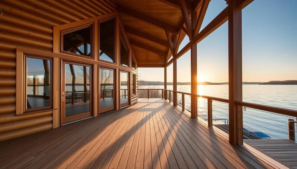 Lakefront cabin rental at Norris Lake Tennessee with deck overlooking the water Lakefront cabin rental at Norris Lake Tennessee with deck overlooking the water