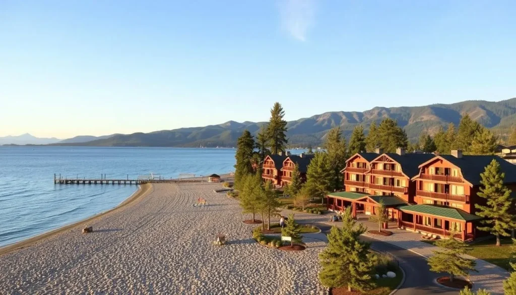 Lakefront hotels in Kings Beach, Lake Tahoe, with private beach access and spectacular views.