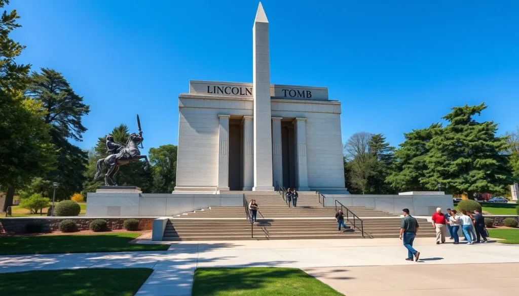 Lincoln Tomb State Historic Site in Oak Ridge Cemetery, Springfield Lincoln Tomb State Historic Site in Oak Ridge Cemetery, Springfield