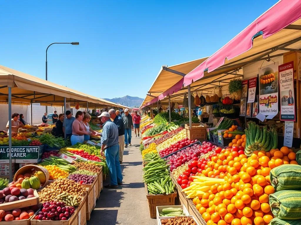 Local farmers market with fresh produce in Kings County California Local farmers market with fresh produce in Kings County California