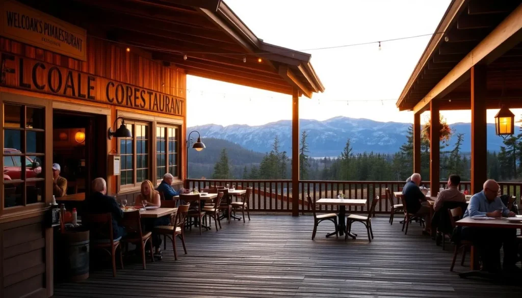Local restaurant in Plumas County California with mountain views
