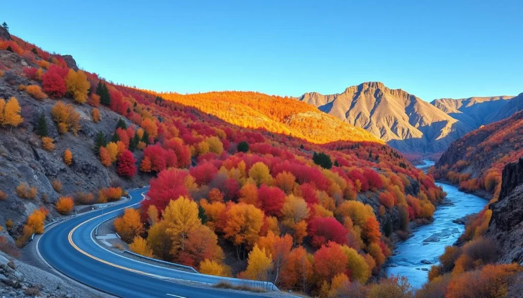 Logan Canyon scenic drive with fall colors Logan Canyon scenic drive with fall colors