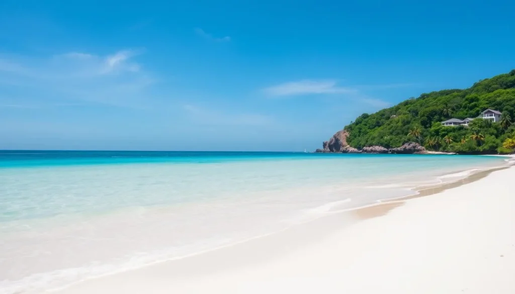 Long Beach Koh Rong Island with powdery white sand and crystal-clear turquoise waters