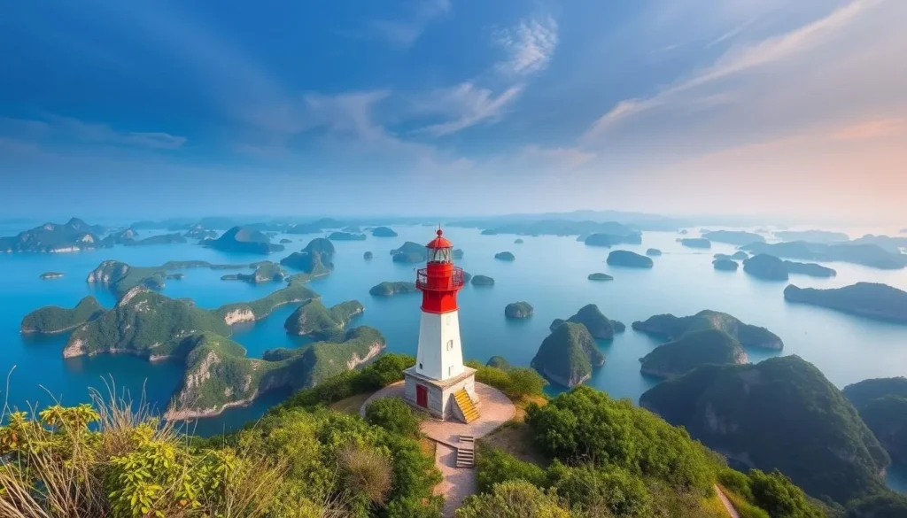 Long Chau Island lighthouse with panoramic views of karst islets