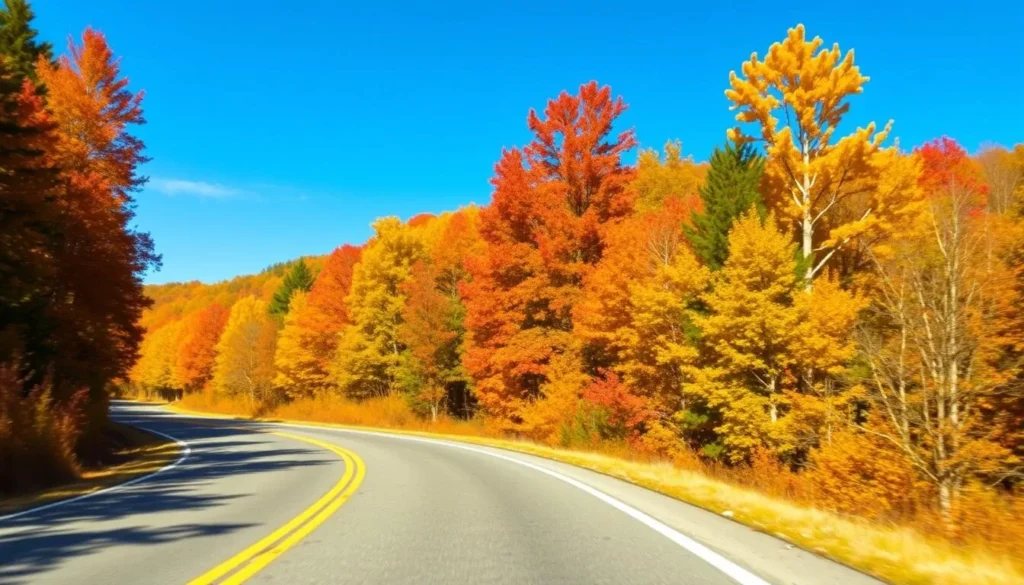 Longhouse National Scenic Byway in autumn in Allegheny National Forest, Pennsylvania Longhouse National Scenic Byway in autumn in Allegheny National Forest, Pennsylvania