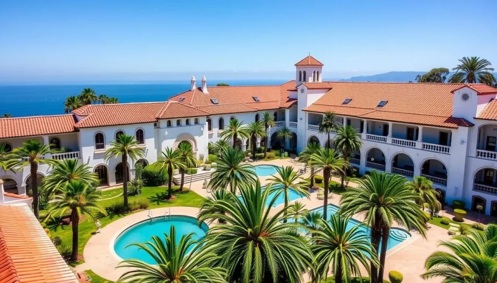 Luxury hotel in Santa Barbara with Spanish-style architecture and ocean views Luxury hotel in Santa Barbara with Spanish-style architecture and ocean views